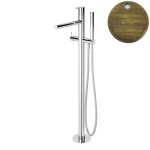 Bruma Leaf Bateria wannowo-natryskowa wolnostojąca Old Brass / Vieux Laiton 1679801LE