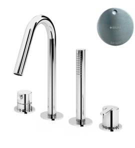 Bruma Leaf Bateria wannowo-natryskowa Na brzeg wanny Satinox 1679901ST