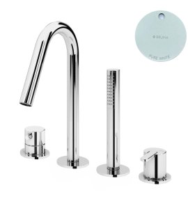 Bruma Leaf Bateria wannowo-natryskowa Na brzeg wanny Pure White 1679901PW