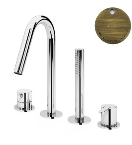 Bruma Leaf Bateria wannowo-natryskowa Na brzeg wanny Old Brass / Vieux Laiton 1679901LE