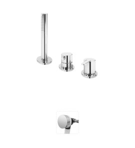 Bruma Leaf Bateria wannowo-natryskowa stojąca z wylewką w przelewie Chrom 1675211CR