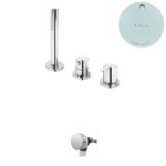 Bruma Leaf Bateria wannowo-natryskowa stojąca z wylewką w przelewie Pure White 1675211PW