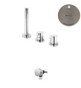 Bruma Leaf Bateria wannowo-natryskowa stojąca z wylewką w przelewie Morning Mist 1675211MM