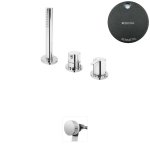 Bruma Leaf Bateria wannowo-natryskowa stojąca z wylewką w przelewie Gunmetal 1675211MG