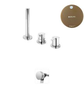 Bruma Leaf Bateria wannowo-natryskowa stojąca z wylewką w przelewie Sunset 1675211SS