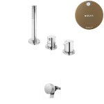 Bruma Leaf Bateria wannowo-natryskowa stojąca z wylewką w przelewie Sunset 1675211SS