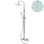 Bruma Leaf Bateria wannowo-natryskowa ścienna z deszczownicą Ø 250 mm Pure White 1672821PW