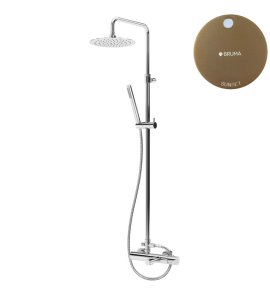 Bruma Leaf Bateria wannowo-natryskowa ścienna z deszczownicą Ø 250 mm Sunset 1672821SS