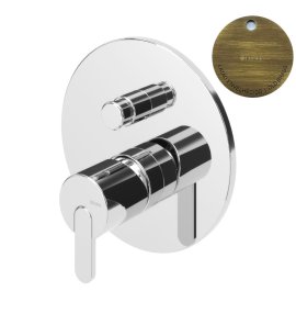 Bruma Leaf Bateria wannowo-natryskowa podtynkowa Old Brass / Vieux Laiton 1671301LE