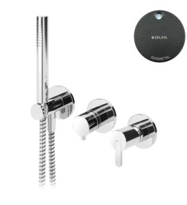 Bruma Leaf Bateria wannowo-natryskowa podtynkowa Gunmetal 1673115MG