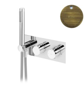 Bruma Leaf Bateria wannowo-natryskowa termostatyczna podtynkowa Old Brass / Vieux Laiton 1872001LE