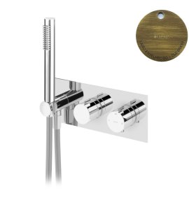 Bruma Leaf Bateria wannowo-natryskowa termostatyczna podtynkowa Old Brass / Vieux Laiton 1872801LE