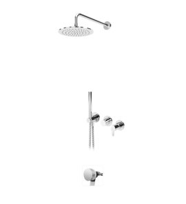 Bruma Leaf Bateria wannowo-natryskowa podtynkowy z deszczownicą Ø 250 mm i wylewką w odpływie Chrom 1673642CR