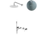 Bruma Leaf Bateria wannowo-natryskowa podtynkowy z deszczownicą Ø 250 mm Satinox 1672400ST