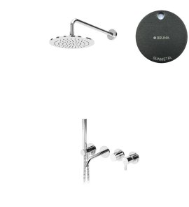 Bruma Leaf Bateria wannowo-natryskowa podtynkowy z deszczownicą Ø 250 mm Gunmetal 1672400MG