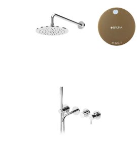 Bruma Leaf Bateria wannowo-natryskowa podtynkowy z deszczownicą Ø 250 mm Sunset 1672400SS