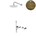 Bruma Leaf Bateria wannowo-natryskowa podtynkowy z deszczownicą Ø 250 mm Old Brass / Vieux Laiton 1672400LE