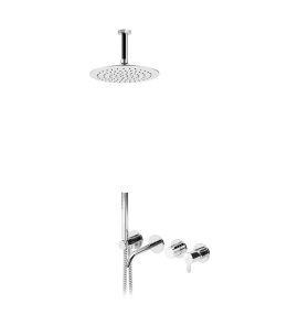 Bruma Leaf Bateria wannowo-natryskowa podtynkowy z deszczownicą sufitową Ø 250 mm Chrom 1672500CR