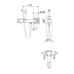 Bruma Leaf Bidetka z zaworem progresywnym otwierającym/słuchawką Night Sky 1451102NS