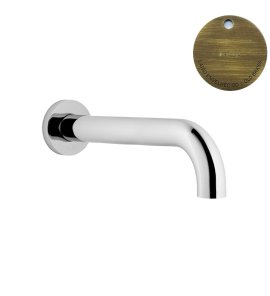 Bruma Leaf Wylewka umywalkowa ścienna 170 mm Old Brass / Vieux Laiton 1456403LE