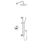 Bruma Leaf Zestaw natryskowa podtynkowy z deszczownicą Ø 230 mm i słuchawką na drążku Chrom 1673638CR