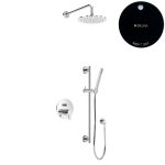 Bruma Leaf Zestaw natryskowa podtynkowy z deszczownicą Ø 230 mm i słuchawką na drążku Night Sky 1673638NS