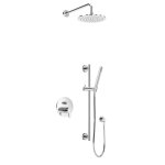 Bruma Leaf Zestaw natryskowa podtynkowy z deszczownicą Ø 250 mm i słuchawką na drążku Chrom 1673741CR