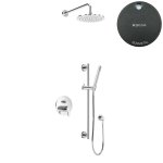 Bruma Leaf Zestaw natryskowa podtynkowy z deszczownicą Ø 250 mm i słuchawką na drążku Gunmetal 1673741MG