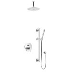 Bruma Leaf Zestaw natryskowa podtynkowy z deszczownicą sufitową Ø 230 mm i słuchawką na drążku Chrom 1673743CR