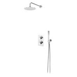 Bruma Leaf Zestaw natryskowy Ø 250 mm termostatyczny podtynkowy z ramieniem ściennym Chrom 1387804CR