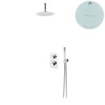 Bruma Leaf Zestaw natryskowy Ø 250 mm termostatyczny podtynkowy z ramieniem sufitowym Pure white 1385604PW