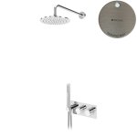 Bruma Leaf Zestaw natryskowy podtynkowy termostatyczny z deszczownicą Ø 250 mm z ramieniem ściennym Morning Mist 1875931MM
