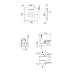Bruma Leaf Zestaw natryskowy podtynkowy z deszczownicą sufitową 500x500 mm Chrom 1874882CR