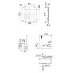 Bruma Leaf Zestaw natryskowy podtynkowy z deszczownicą sufitową 500x500 mm Chrom 1874872CR