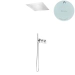 Bruma Leaf Zestaw natryskowy podtynkowy z deszczownicą sufitową 500x500 mm Pure White 1874872PW