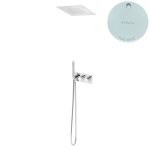 Bruma Leaf Zestaw natryskowy podtynkowy z deszczownicą sufitową 380x380 mm Pure White 1874862PW