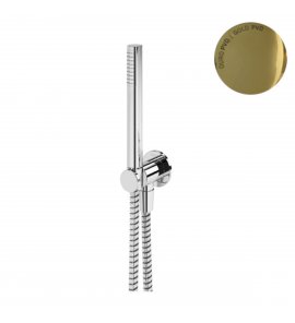 Bruma Leaf Zestaw prysznicowy z przyłączem kątowym i uchwytem Gold PVD 1455914PO