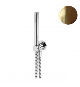 Bruma Leaf Zestaw prysznicowy z przyłączem kątowym i uchwytem Sunrise PVD 1455914PR