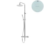 Bruma Leaf Zestaw prysznicowy ścienny z regulowaną wysokością deszczownicy Ø 250 mm Pure White 1676521PW