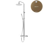 Bruma Leaf Zestaw prysznicowy ścienny z regulowaną wysokością deszczownicy Ø 300 mm Sunset 1676531SS