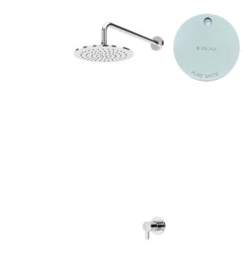 Bruma Leaf Zestaw prysznicowy podtynkowy z deszczownicą ścienna Ø 230 mm Pure White 1677001PW