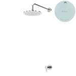 Bruma Leaf Zestaw prysznicowy podtynkowy z deszczownicą ścienna Ø 230 mm Pure White 1677001PW