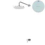 Bruma Leaf Zestaw prysznicowy podtynkowy z deszczownicą ścienna Ø 250 mm Pure White 1677021PW