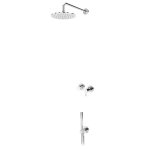 Bruma Leaf Zestaw prysznicowy podtynkowy z deszczownicą ścienną Ø 230 mm ze słuchawką Chrom 1673602CR