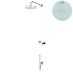 Bruma Leaf Zestaw prysznicowy podtynkowy z deszczownicą ścienną Ø 230 mm ze słuchawką Pure White 1673602PW