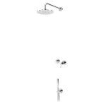 Bruma Leaf Zestaw prysznicowy podtynkowy z deszczownicą ścienną Ø 300 mm ze słuchawką Chrom 1673608CR
