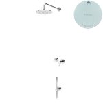 Bruma Leaf Zestaw prysznicowy podtynkowy z deszczownicą ścienną Ø 300 mm ze słuchawką Pure White 1673608PW