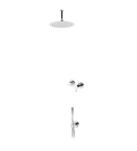 Bruma Leaf Zestaw prysznicowy podtynkowy z deszczownicą sufitową Ø 300 mm ze słuchawką Chrom 1673708CR