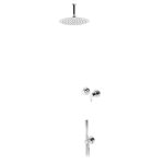 Bruma Leaf Zestaw prysznicowy podtynkowy z deszczownicą sufitową Ø 300 mm ze słuchawką Chrom 1673708CR