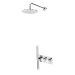 Bruma Leaf Zestaw prysznicowy podtynkowy z deszczownicą Ø 230 mm i ramieniem ściennym i słuchawką Chrom 1875911CR